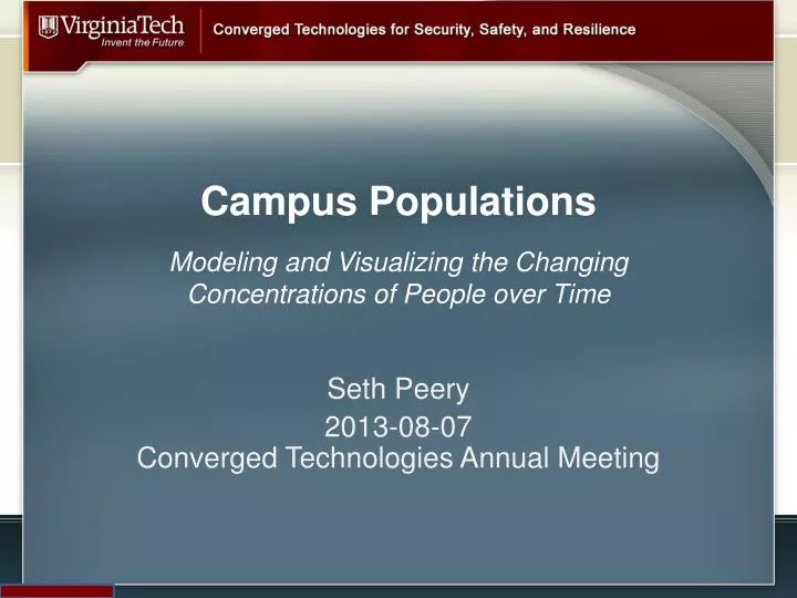 campus populations modeling and visualizing the changing concentrations of people over time