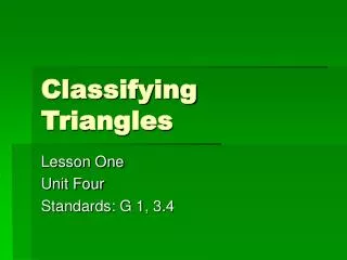 classifying triangles