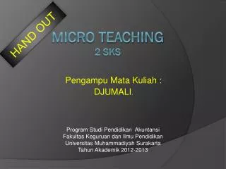 pengampu mata kuliah djumali