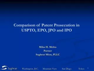 Comparison of Patent Prosecution in USPTO, EPO, JPO and IPO