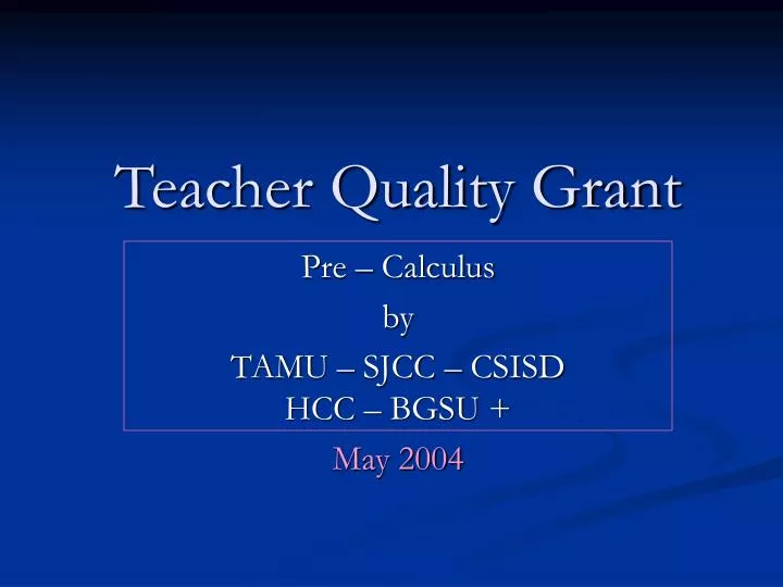 teacher quality grant