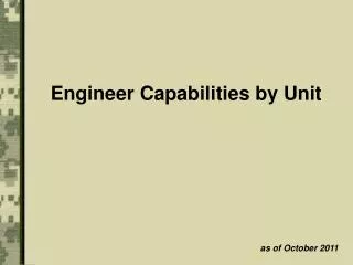Engineer Capabilities by Unit