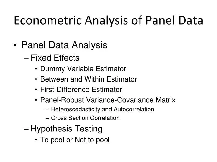 econometric analysis of panel data