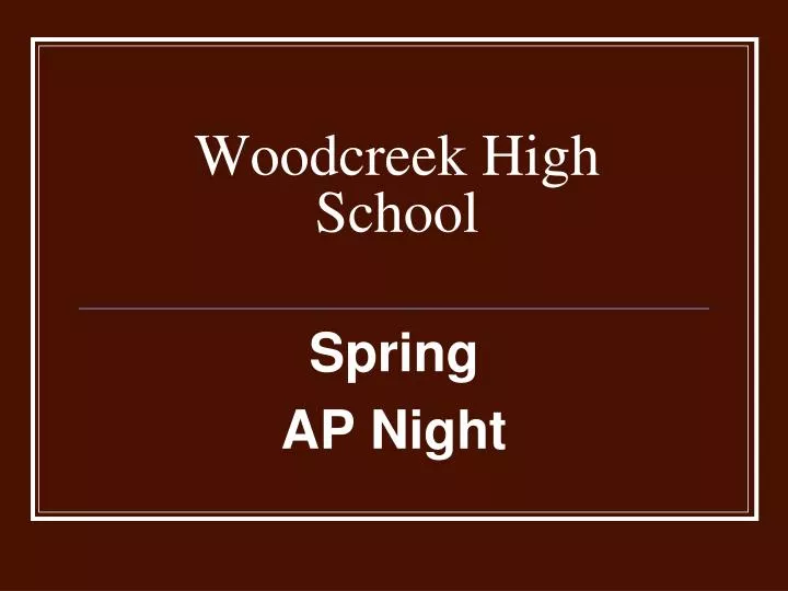 woodcreek high school