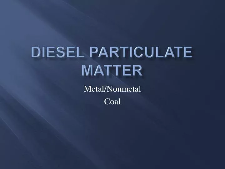 diesel particulate matter