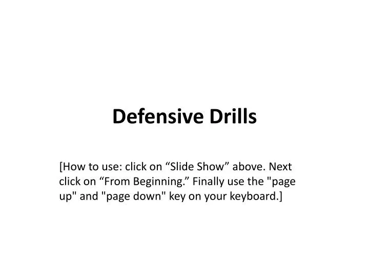 defensive drills