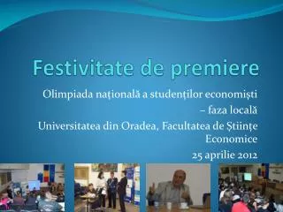 festivitate de premiere