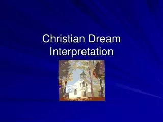 Christian Dream Interpretation