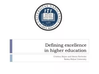 Defining excellence in higher education