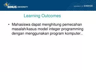 learning outcomes