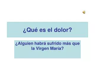 qu es el dolor