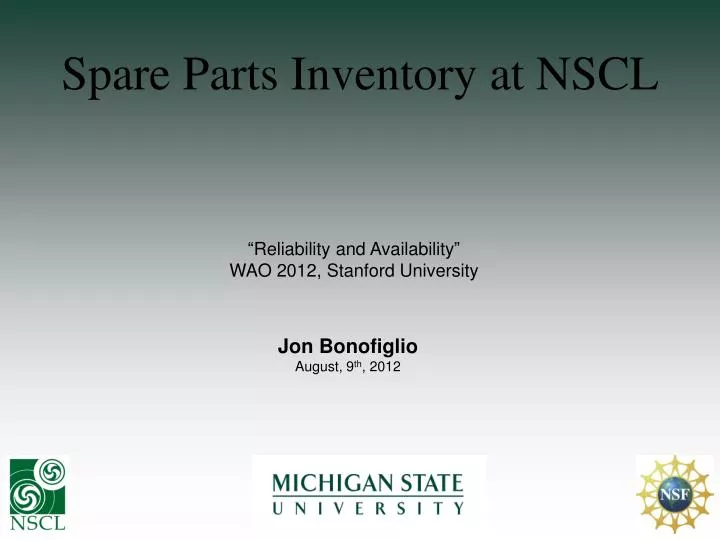 spare parts inventory at nscl