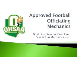 Approved Football Officiating Mechanics