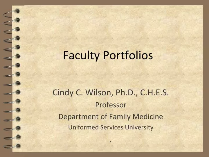 faculty portfolios