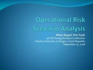 Operational Risk Scenario Analysis