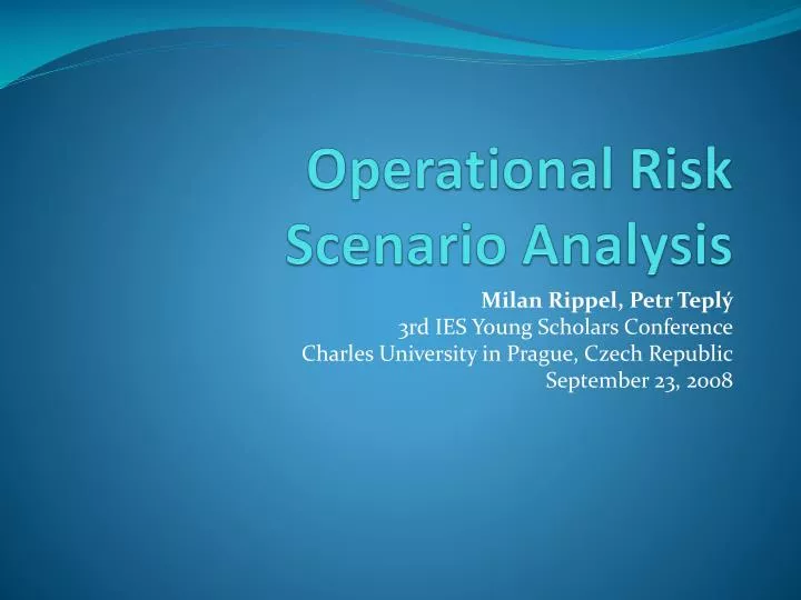 operational risk scenario analysis