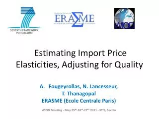 Estimating Import Price Elasticities, Adjusting for Quality