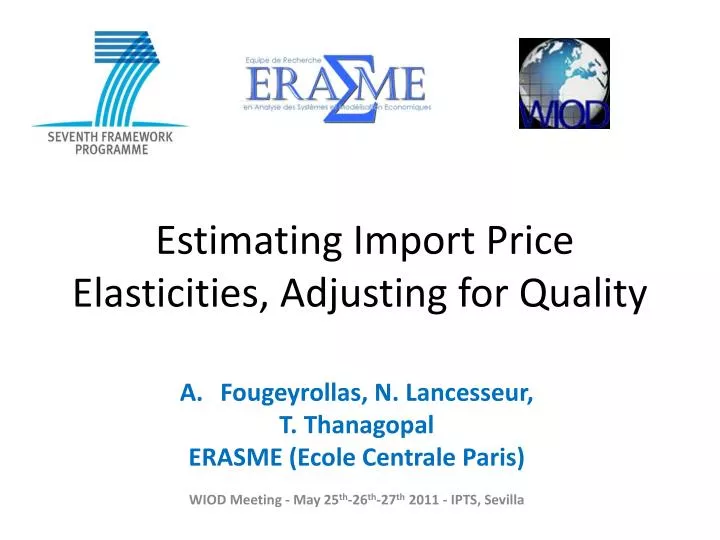 estimating import price elasticities adjusting for quality