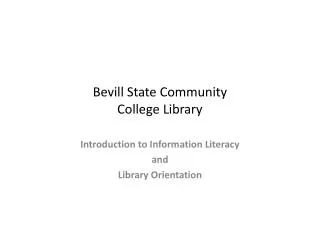 Bevill State Community College Library