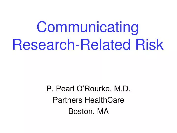 communicating research related risk