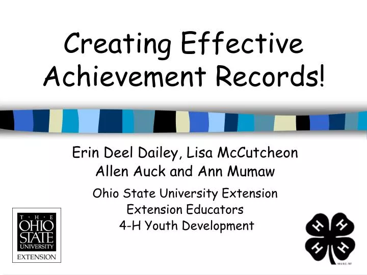 creating effective achievement records