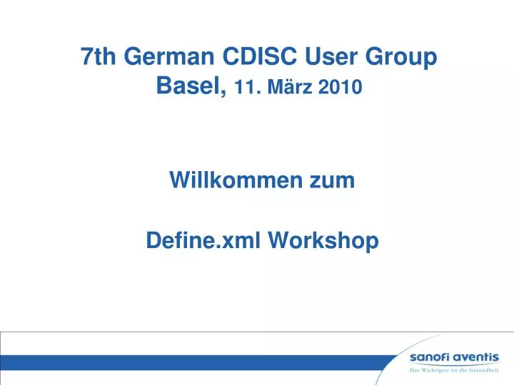 7th german cdisc user group basel 11 m rz 2010