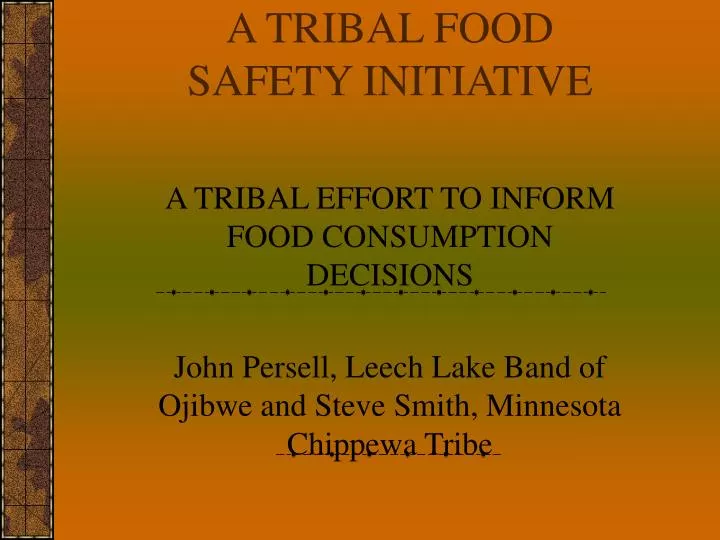 a tribal food safety initiative
