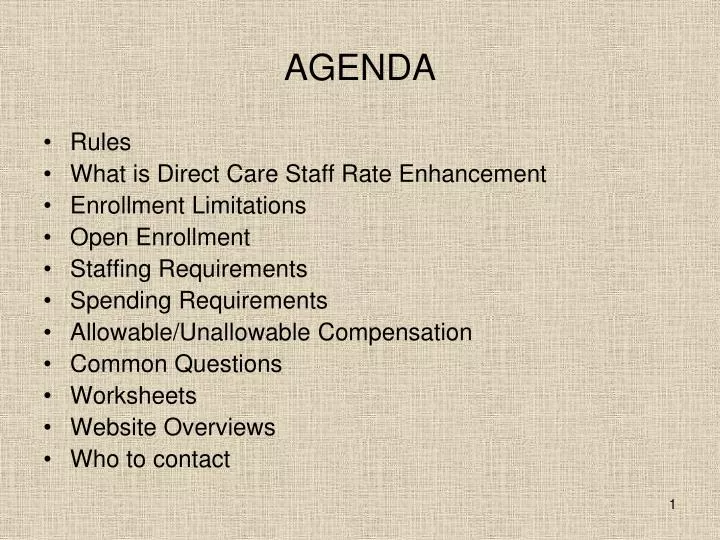 agenda