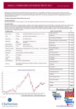 SMALL COMPANIES DIVIDEND TRUST PLC 	Trust facts as at 30.6.05