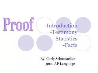 -Introduction -Testimony -Statistics -Facts