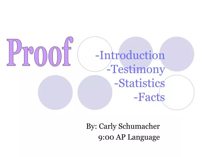 introduction testimony statistics facts