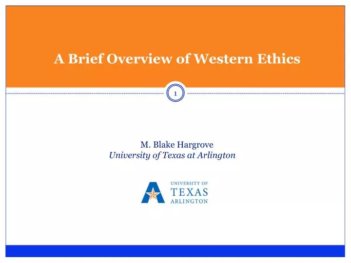 a brief overview of western ethics