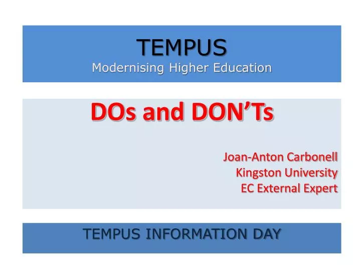 tempus modernising higher education