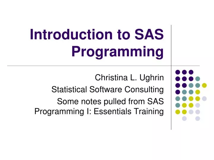 introduction to sas programming