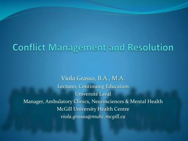 conflict management and resolution