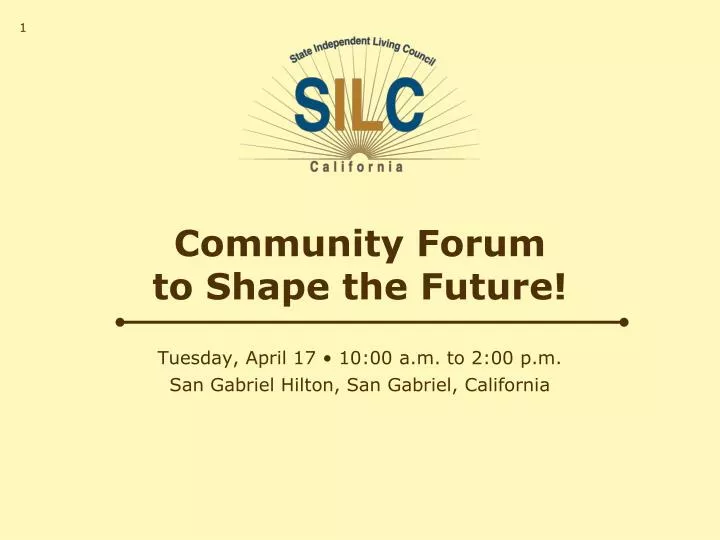 community forum to shape the future