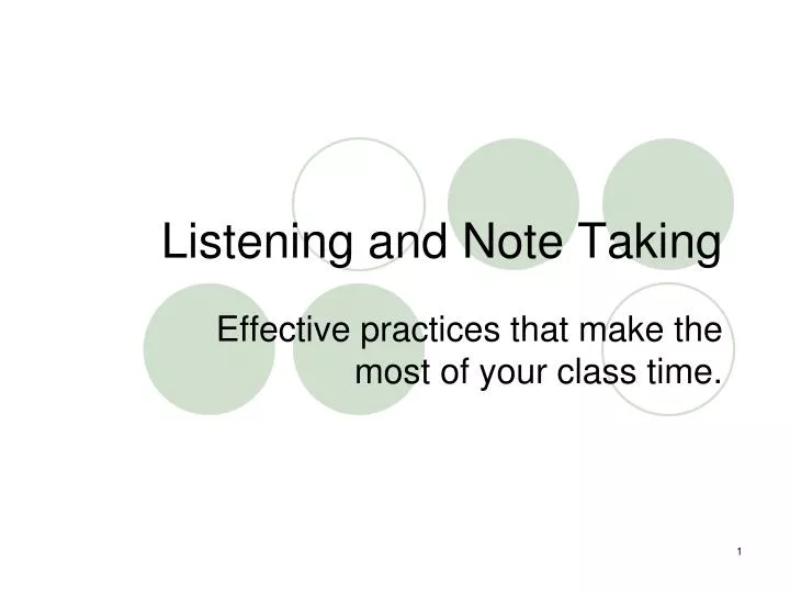 listening and note taking