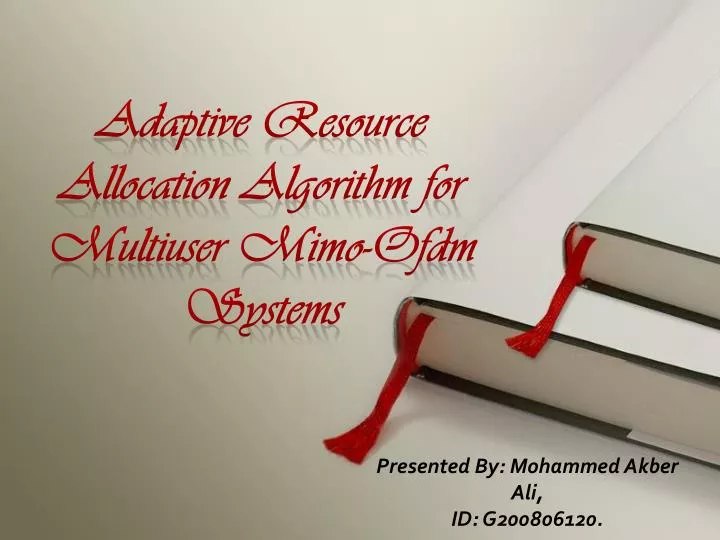 adaptive resource allocation algorithm for multiuser mimo ofdm systems