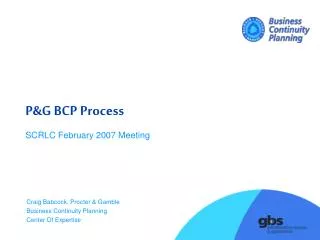 P&amp;G BCP Process
