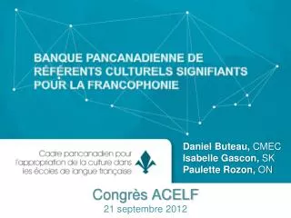 Congrès ACELF 21 septembre 2012