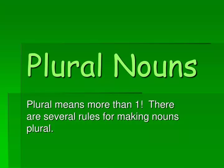 plural nouns