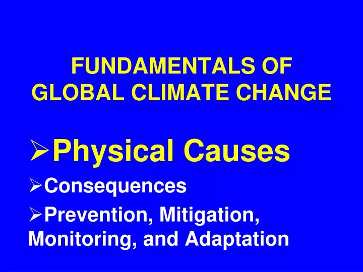 fundamentals of global climate change