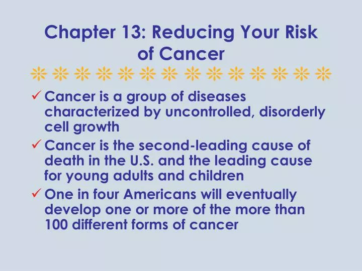 chapter 13 reducing your risk of cancer