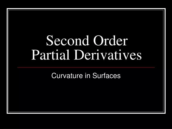 second order partial derivatives