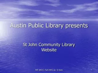 Austin Public Library presents