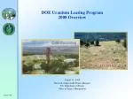 DOE Uranium Leasing Program 2008 Overview - slide 1
