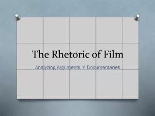 The Rhetoric of Film
