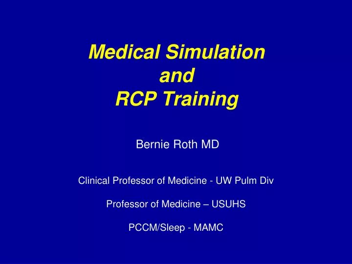 medical simulation and rcp training