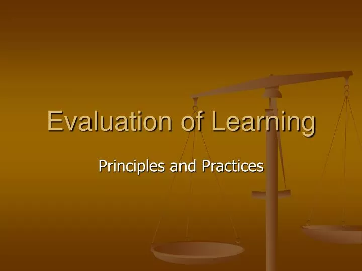 evaluation of learning