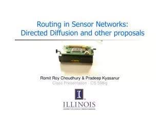 Routing in Sensor Networks: Directed Diffusion and other proposals